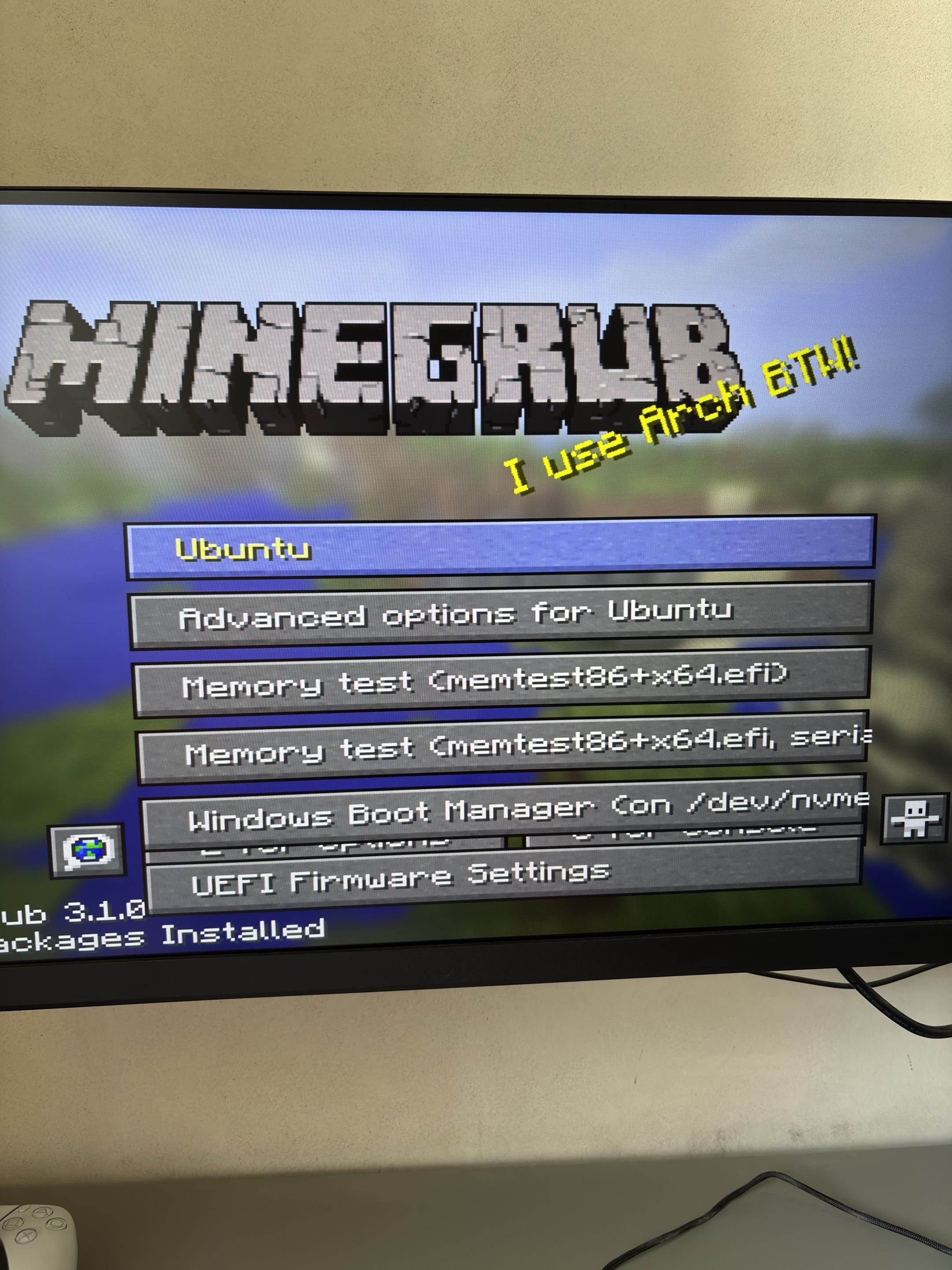 Modified grub bootloader